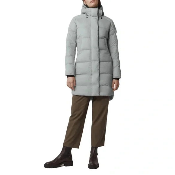 New! 🪿🇨🇦🏔️ CANADA GOOSE Alliston Hooded Down Parka in Moonstone Grey Small